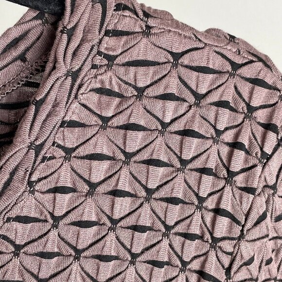 Habitat Womens Small Brown Textured Tunic Top Long Sleeve V Neck Shirt Stretch - Picture 15 of 15